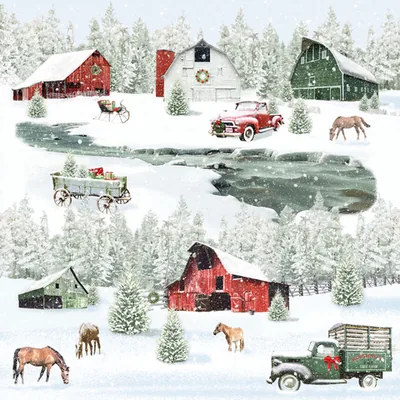 Winter farm scene